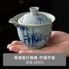 Tetera de Cerámica Beige Kiln Ru Tazón Individual con Tapa Olla Doméstica de Cerámica Atrapada a Mano Juego de Té Kung Fu Se Puede Abrir para Criar Tamaño Pequeño Estilo Nuevo