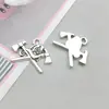 1 nuevo aleación de plata antigua serie de herramientas para el hogar colgante de llave inglesa de simulación colgante accesorios diy