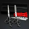 Tesouras profissionais para corte de cabelo Tesouras Yidal para cabeleireiro Tesouras de 6 polegadas com dentes para corte reto Tesouras de salão de barbeiro Cabeleireiro corte de cabelo
