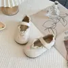 Zapatos de Piel para Niñas Dulces y Lindos con Ribete de Encaje, Nuevo Estilo Primavera y Otoño, Lindos Zapatos de Princesa Cereza Bordados para Niñas