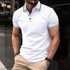 Polo de manga corta transfronterizo europeo y americano de verano, camiseta de AliExpress y Amazon, polo deportivo con botones para hombre.