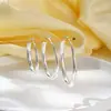 Nuevos Pendientes Huecos Brillantes con Diseño Único de Gradiente Unilateral, Estilo Europeo y Americano, Forma de Corazón Exagerada, Estilo Minimalista, Aros Grandes