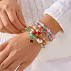Conjunto de Pulseras de Moda Versátiles Europeas y Americanas Transfronterizas de Aleación Navideña Reno Árbol de Navidad Copo de Nieve Perla Vidrio Cristal