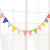 Festa de aniversário do bebê Decoração dos desenhos animados cavalo de Tróia xadrez listrado bandeira de papel triângulo bandeira de papel