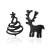 Pendientes Mini Clásicos Simples y Elegantes Acero Inoxidable Electrochapado en Oro de 18K Pendientes de Gato Rompecabezas Dinosaurio Copo de Nieve