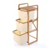Prateleira de armazenamento moderna minimalista de bambu para banheiro, cesto de lavanderia e organizador de armazenamento de bambu de vários níveis, disponível em tamanhos personalizados