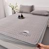 Nuevo Set de Tres Piezas de Sábanas Ajustables de Verano de Seda de Hielo y Látex Plegable para Estudiante de Dormitorio Individual Lavable a Máquina