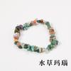 Pulsera elástica de grava irregular de ágata de cristal natural transfronteriza, adornos de mano europeos y americanos, pulsera de grava colorida al por mayor