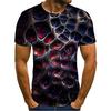 Nova Roupa Masculina Europeia e Americana de 2022 Tecnologia de Impressão 3D Design Metálico Pulôver Manga Curta Camiseta Masculina da Moda