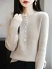 26 Novos Suéteres Básicos da Moda Outono e Inverno com Gola Redonda, Slim Fit, Tricô de Lã Pura Amigo da Pele, Tops Quentes Femininos