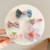 Presilha de Cabelo de Tecido Envolto para Bebê Menina Clip de Bico de Pato Fofo Super Adorável Não Danifica Criança Franja Lateral