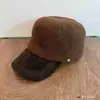 Gorra Ecuestre de Ante y Lana con Empalme Estilo Retro Británico para Mujer en Otoño e Invierno, Gorra de Pequeño Caballero Cálida y que Favorece el Rostro, Gorra de Periódico