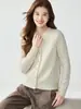 Serie de hilo de punto fino~Suéter de cachemir tejido a punto de ochos con cuello redondo para mujer, suéter de punto suelto, abrigo superior, otoño e invierno