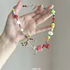 Collar de Cadena Larga de Cerámica Color Dopamina con Corazón Hecho a Mano con Cuentas para Mujer, Accesorio Estilo Vacaciones en la Playa