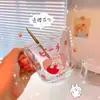 Estilo vidrio lindo aspecto de alta calidad diseño estilo japonés taza de agua niña hogar leche avena taza de desayuno