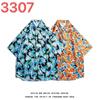 Americano retro ins manga curta camisa floral masculino solto oversize street hip hop marca casual meia manga camisa