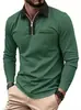 2026 Cremallera Transfronterizo Amazon Nueva Camisa Polo de Manga Larga para Hombre Casual Cuello Campana Estilo Europeo y Americano
