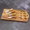 Tabla de Comedor de Madera de Acacia Tabla de Cortar de Madera Tabla de Quesos Cortador Traje Combinado Madera Sólida Portátil Tabla de Quesos para Aperitivos de Bistec