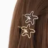 Novos acessórios de moda feminina europeus e americanos acessórios de cabelo irregulares adorno de cabeça estrela-do-mar oca brilhante grampo