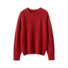 Nuevo Suéter de Cachemira para Mujer Otoño e Invierno, Capa Base de Punto, Cuello Redondo Holgado, Suéter de Manga Larga Grueso y Cálido