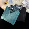 Nuevo Tejido Falso de Dos Piezas para Hombre 2023, Tops de Estilo Guapo y Perezoso, Tejidos Sueltos Modernos y Versátiles, Una Pieza Envío Directo