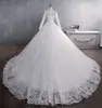 Vestido de Novia de Encaje Estilo Europeo y Americano 2026 Modelo Nuevo, Vestido de Novia de Cuello Alto y Manga Larga con Cola Grande, Vestido de Novia Tallas Grandes