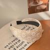 Diadema de punto de color sólido retro coreano de ala ancha aplanada para el cabello, versátil, elegante, simple, diadema para celebridad de internet, pasador para el cabello al por mayor