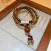 Pulsera apilable de extracción estilo étnico retro con cuentas de vidrio y ágata de múltiples capas, Pulsera de moda y versátil, Pulsera simple