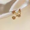 Aretes de Hilo Hueco Estilo Coreano Aguja Plateada Gama Alta Enrollado de Hilo Cuadrado Pequeño de Diamante Zirconia Aretes Sencillos Venta al por Mayor
