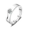 Anillos de Pareja para Hombres y Mujeres, Juego de Anillos de Ala de Ángel con Diamantes, Diseño Abierto Ajustable, Para Regalo, Venta al por Mayor, Estilo de Pareja, Tamaño Ajustable