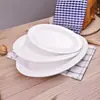 Comedor Moderno Estilo Europeo Hogar Plato Blanco Puro para Pescado Plato Ovalado Poco Profundo Plato de Hotel Plato para Platos Fríos Plato para Pescado al Vapor Cerámica Espesada