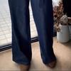 ¡Clase CHAO sin D recomendada! GAO-end nicho casual con cordones lino minimalista Mezclilla pierna ancha rectos pantalones