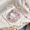 Pulseira de Cristal Morango Doce e Fresca para Mulheres, Design de Múltiplos Círculos, Pulseira de Cristal Empilhável, Presente para Melhor Amiga