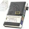Agenda diaria versión inglesa 2027 transfronteriza, calendario de una página por día, manual de eficiencia horaria, cuaderno personalizable