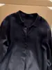 Camisa Preta com Gola de Lapela Respirável e Proteção Solar Estilo Old Money para Mulheres, Peça de Roupa Externa Fina e Solta Estilo Preguiçoso, Top Camisa para Ar Condicionado