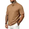 Camisa Polo Jacquard a Cuadros Pequeños para Hombre de Verano Solapa Texturizada Manga Corta Top Casual Ropa Masculina Europea y Americana