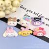 Faixa de cabelo brilhante máscara de olho Sanrio linha completa animal fofo desenho animado resina acessórios sapato com furo acessório para clipe de cabelo de celular