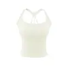 Camisole sexy estilo americano com alças cruzadas nas costas para mulheres com bojos, modelagem justa, curta, top esportivo sem costas