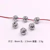 Xizang Plata Vintage Espaciadores Redondos Cuentas Sueltas Pulsera Collar Cordón Cuentas DIY Accesorios para Joyería Mayoreo