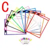 Nueva Bolsa de Archivo Transparente de PVC Borrable de Amazon para Pintura y Almacenamiento Bolsa de Archivo Borrable en Seco 10 Colores Bolsa Borrable en Seco de Mascota