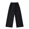 Pantalones de otoño e invierno para mujer al por mayor, cintura elástica, costuras oblicuas, holgados de pierna ancha, estilo académico, con cordón, deportivos rectos