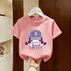 Camiseta Casual Versátil de Algodón Puro de Manga Corta para Niñas, Dibujos Animados Lindos, Nueva de Verano 2026