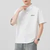 Roupas Masculinas Xintang 2026 Verão Nova Camisa Polo Masculina com Gola Reversível, Manga Curta, Fina, Marca Tendência, Camisa Polo de Manga Três Quartos