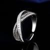 Venta al por mayor de fábrica Moda de lujo europea y americana fila de circonitas anillo abierto de diamantes para mujer en vivo caliente anillo de diamantes completo joyería