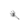 Base de Arete de Corona de Acero de Titanio de Seis Garras para Manualidades, Se Puede Incrustar con Circonita, Accesorios para Aretes de Perforación de Joyería