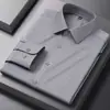 Camisa de Lana para Hombre, Suave y Transpirable, Para Viajes de Negocios, Vestimenta Formal Profesional, Color Sólido, Camisa Versátil, Mangas Largas para Hombre