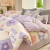 Juego de ropa de cama de algodón estilo Ins de cuatro piezas juego de tres piezas de algodón fresco para dormitorio de estudiante sábana funda de edredón