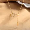 Nova Moda de Nicho Exquisito Design Único Estilo Minimalista Colar com Fecho de Cordão Ajustável com Contas Joia para Clavícula