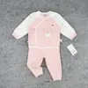 Roupas de Bebê para Primavera e Outono Veludo Macio Algodão Roupa Íntima Bordado Sem Costura Manga Raglan Roupas de Bebê Roupa Íntima Uso Duplo na Virilha