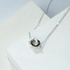 Collar de eslabones de plata esterlina s925 para mujer, estilo coreano, sencillo, hecho a mano con CNC, colgante de doble anillo, collar combinable con todo, joyería de celebridades de Internet.